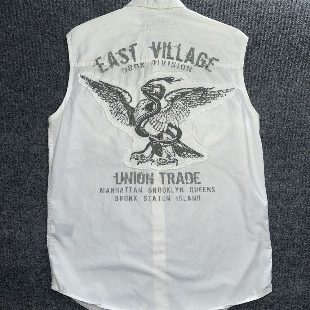 DKNY Biker Vest East Village Union Trade Manhattan Bronx Size S Small Vintage - Picture 2 of 8